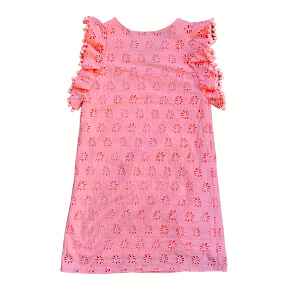 Lilly Pulitzer Astara Dress in Peach Flamingo Lilly Palm Tree Eyelet Size XXS - Picture 6 of 9